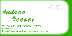 andrea vecsei business card